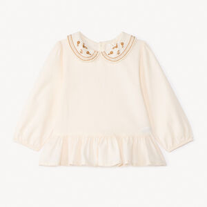 Μπλουζάκι με κολάρο κλαουντίνα για κορίτσι μωρού 