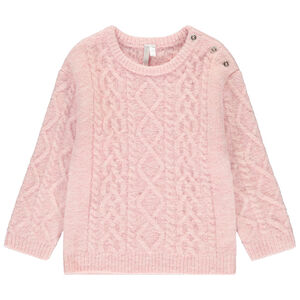 Πουλόβερ μακρύ μανίκι με εφέ πλεξίματος για κορίτσι μωρό 