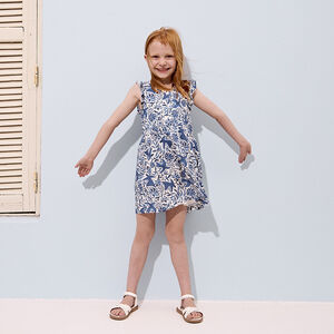 Αμάνικο φόρεμα με σχέδιο πουλιά για κορίτσι 