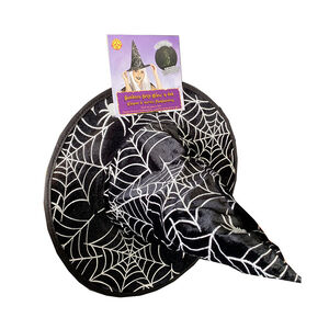 Μάγισσα καπέλο για ενήλικες με φωσφορίζουσες αράχνες 