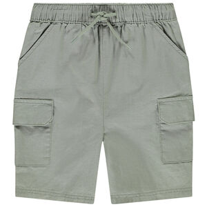 Βερμούδα μονόχρωμη με τσέπες τύπου cargo για μωρό αγόρι 