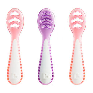 Munchkin Gentle Dip Multistage First Spoons 3 Τεμάχια - Μωβ / Ροζ 