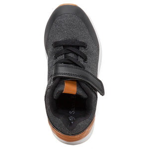 Χαμηλά αθλητικά παπούτσια από δύο υλικά με ελαστικά κορδόνια και αυτοκόλλητο βέλκρο 