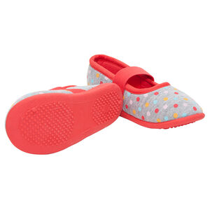 Ζέρσεϊ παντοφλάκια με ελαστική μπαρέτα και πουά μοτίβο 