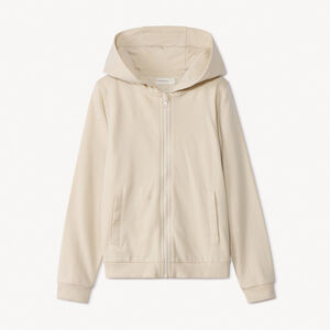 Ζακέτα με κουκούλα από molleton μονόχρωμη για κορίτσι 