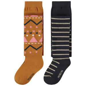 Σετ από 2 ζευγάρια χοντρές καλσόν με φαντεζί σχέδιο για κορίτσι 