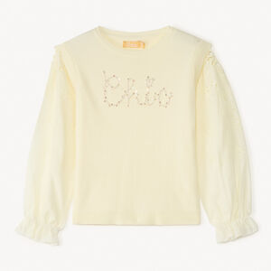 Pull 2-en-1 à manches longues fantaisie pour fille 