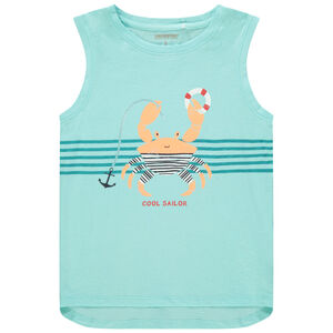 Débardeur en coton uni print animal et rayures pour enfant garçon Main Débardeur en coton uni print animal et rayures pour enfant garçon