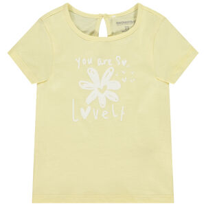 Κοντομάνικο μπλουζάκι με φαντεζί σχέδιο για bebe κορίτσι 