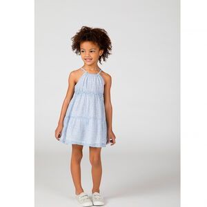 Robe courte imprimée avec dos fantaisie pour fille Main Robe courte imprimée avec dos fantaisie pour fille