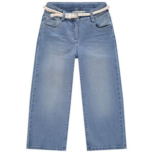 Jean large effet used με ζώνη αφαιρούμενη tressée 
