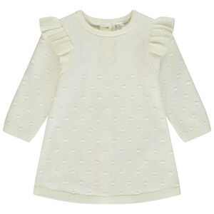 Φόρεμα μακρυμάνικο πλεκτό με πομ-πομ για μωρό κορίτσι 