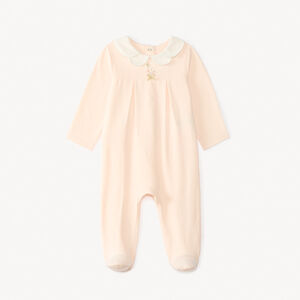 Φόρεμα για μωρό κορίτσι με κολάρο και κέντημα λουλουδιών. 