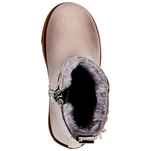 Μποτάκια με ιριδίζον εφέ και φούντα για μωρό κορίτσι 