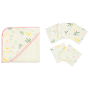 Σετ μπάνιου με 5 μαντηλάκια σε σχέδιο ζούγκλας για κορίτσι 