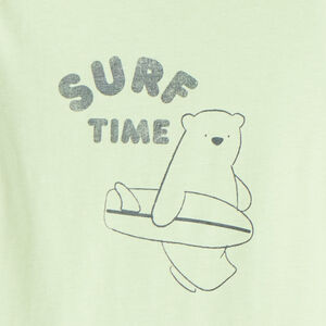 Πυτζάμα 2 τεμαχίων: μπλούζα + σορτς με σχέδιο αρκούδας surfer για αγόρι μωρού 