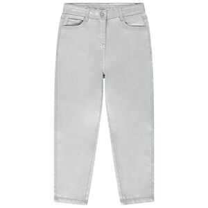 Παντελόνι κανονικής γραμμής σε ασημί χρώμα για κορίτσι 