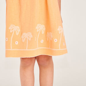 Φόρεμα με τιράντες μονόχρωμο με κέντημα φοίνικα για κορίτσι 