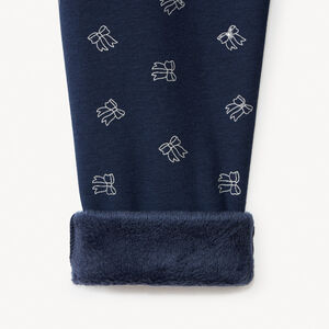 Παντελόνι jogging molleton με σχέδιο nœuds και επένδυση για κορίτσι 