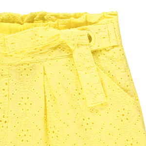 Σορτς με κέντημα αγγλικής κεντητικής σε κίτρινο χρώμα για κορίτσι 