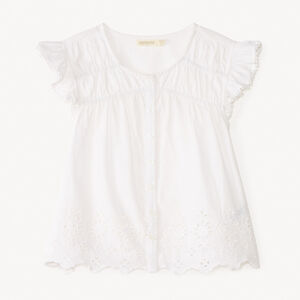 Τουνίκ με κοντά μανίκια από ελαφρύ διαφανές ύφασμα για κορίτσι. 