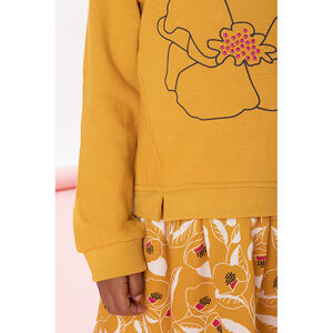 Robe manches longues bi-matière effet 2 en 1 en molleton et lyocell doublée en coton 