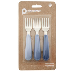 Σετ από 3 πιρούνια από μέταλλο Yummix μπλε 