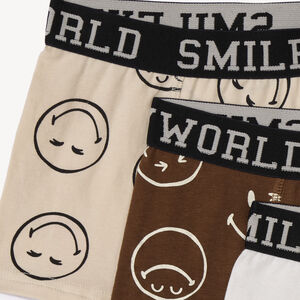 Σετ 3 αγορίστικα boxers με σχέδια Smiley από jersey 
