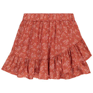 Jupe courte en voile de coton imprimé fleuri pour fille Main Jupe courte en voile de coton imprimé fleuri pour fille