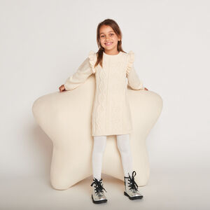 Robe manches longues en tricot uni pour fille 