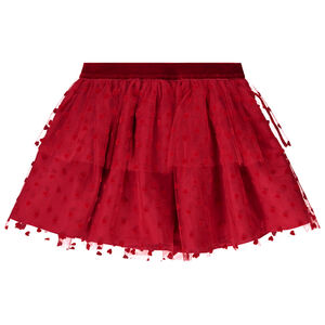 Φούστα με τούλι και σχέδιο καρδιές για bebe κορίτσι 