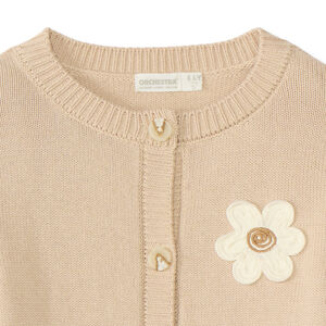 Gilet fille en tricot à fleurs en relief 