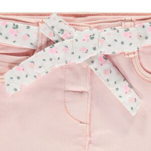 Τζιν ίσια γραμμή με πλεκτή ζώνη λουλουδάτη για bebe κορίτσι 