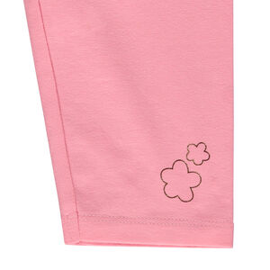 Σετ από 2 κολάν μονόχρωμα με print glitter λουλούδια για bebe κορίτσι 