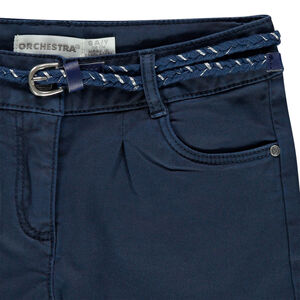 Σόρτς  twill μονόχρωμο με αφαιρούμενη πλεκτή ζώνη 