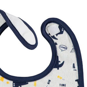 Σετ από 3 βαμβακερές σαλιάρες με σχέδιο δεινοσαύρων και κλείσιμο με σκρατς 