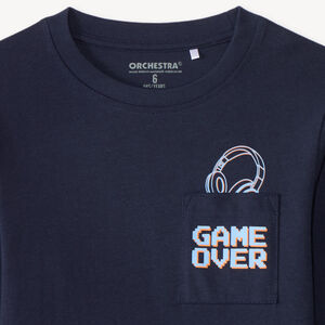 T-shirt με μακρύ μανίκι, με τσεπάκι και φανταστικό σχέδιο για αγόρι. 