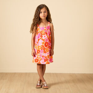 Φόρεμα με τιράντες και εκτύπωση λουλουδιών για κορίτσι 