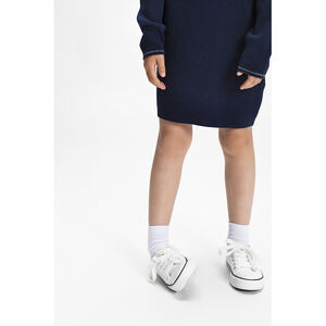Robe manches longues en tricot effet côtelé fille 