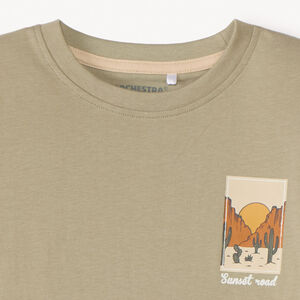 T-shirt à manches courtes avec impression de désert au dos pour garçon 