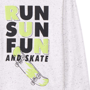 Μπλούζα μακρυμάνικη jersey με εφέ neps και σχέδιο skateboard αγόρι 