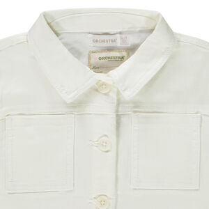 Ζακέτα σε jean style worker με raw cut για κορίτσι 