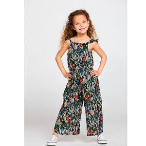 Combinaison longue fluide imprimé tropical pour fille 