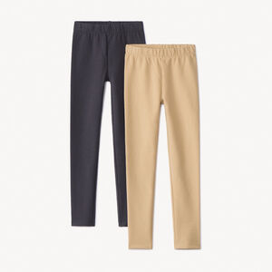 Σετ από 2 μονόχρωμα πλεκτά σλιπ για κορίτσι 