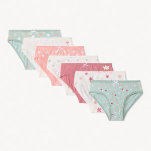 Σετ 7 σλιπ jersey με σχέδια λουλουδιών και καρδιών για κορίτσι 