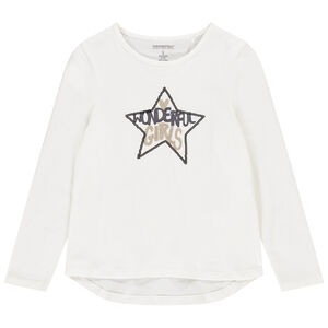 T-shirt manches longues en jersey print fantaisie pour fille Main T-shirt manches longues en jersey print fantaisie pour fille