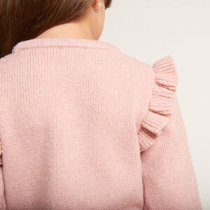 Πλεκτό φόρεμα με μακριά μανίκια μονόχρωμο για κορίτσι 