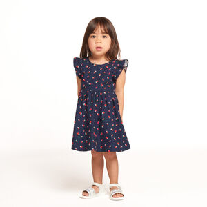 Φόρεμα κοντομάνικο με λουλούδια για bebe κορίτσι 