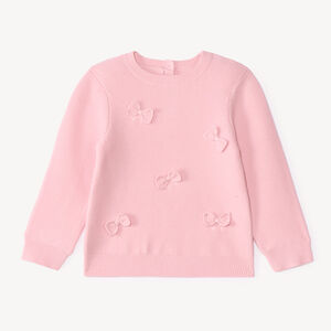 Pull bébé fille en tricot avec nœuds en relief 