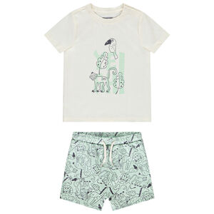 Σύνολο 2 τμχ. με σχέδιο ζωάκια της σαβάνας για bebe αγόρι 